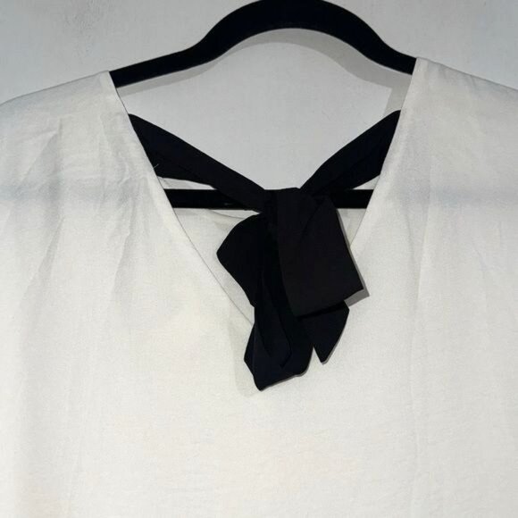H&M MAMA Womens Layered White Blouse With Black Bow Detail Size S - Picture 4 of 7